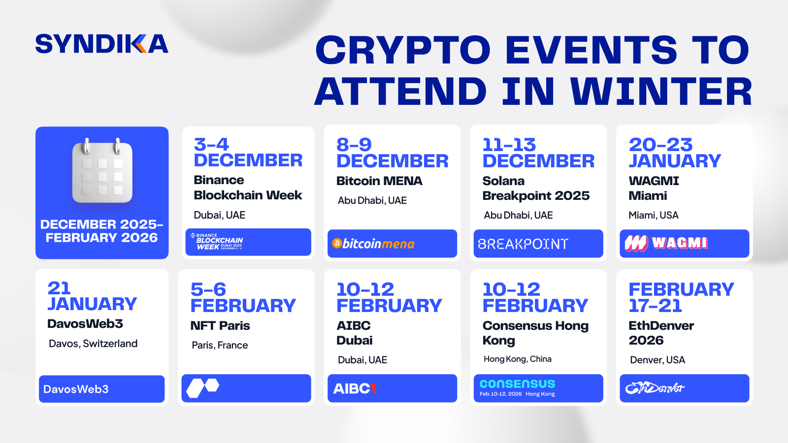 Top Winter Crypto Events (December 2025-February 2026)